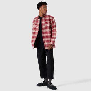 DICKIES RED PATTERN LINED SHIRT JACKET - XL